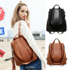 Female Anti-Theft Leather Backpack